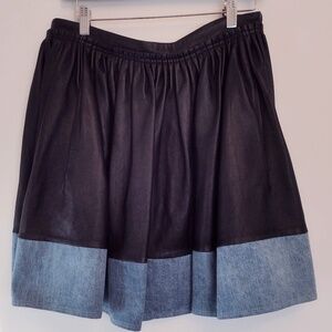 Rare Acne Studios Leather and Denim Skirt 32in Waist